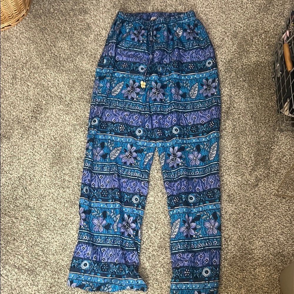 Floral Blue Women's Pants